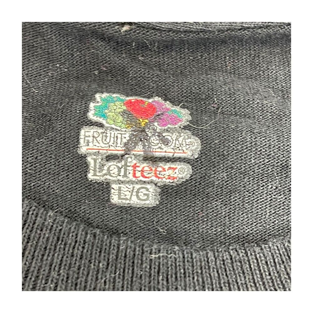 Vintage Fruit of the Loom Lofteez Shirt Men's Large Black Yellow Rose of Kops - Picture 2 of 7